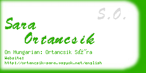 sara ortancsik business card